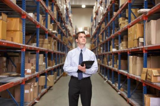 warehouse man in suit